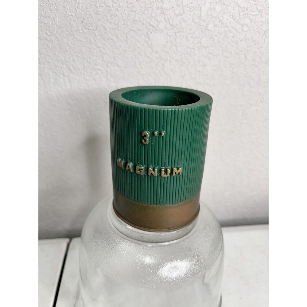 Vtg Green 3” Magnum Beer/Soda Can Koozie Shotgun Shell Rivers Edge, 4.25" Tall